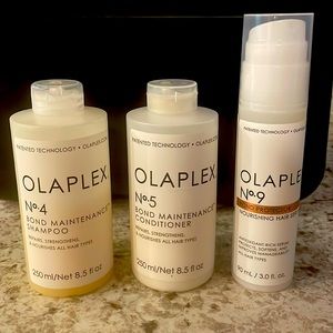Olaplex shampoo, conditioner, and Bond protector serum bundle